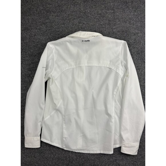 Columbia Titanium Shirt Womens Large White Omni Shade Long Sleeve Hiking Fishing - Picture 8 of 9